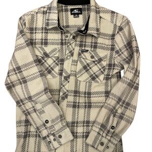 O'Neill Gray and Cream Plaid Shirt